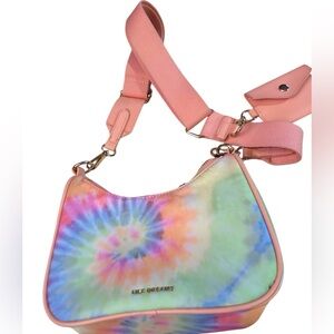 Like Dreams Tie Dyed Style CrossBody Purse, zippered, adjustable strap